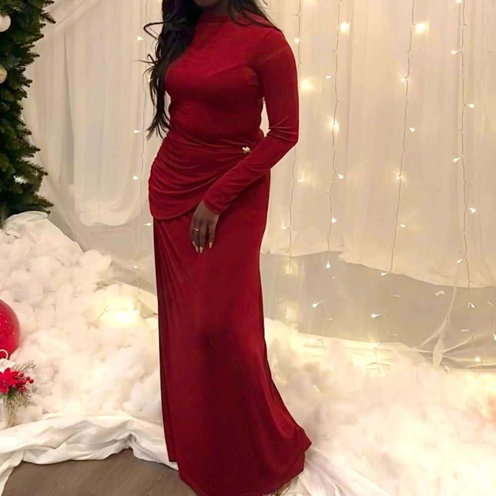Wine Burgundy Red Long Maxi Gown Dress - NYE, Dinners, Birthdays, Elegant Outing